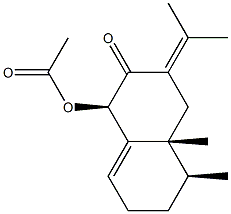 (1R)-1-Acetoxy-3,4,4a,5,6,7-hexahydro-4aβ,5β-dimethyl-3-(1-methylethylidene)-2(1H)-naphthalenone Struktur