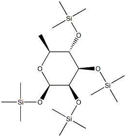 1-O,2-O,3-O,4-O-テトラキス(トリメチルシリル)-6-デオキシ-β-L-マンノピラノース 化学構造式