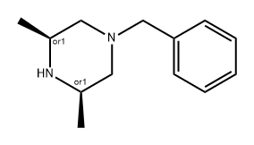 1-Benzyl-cis-3,5-dimethylpiperazine Struktur