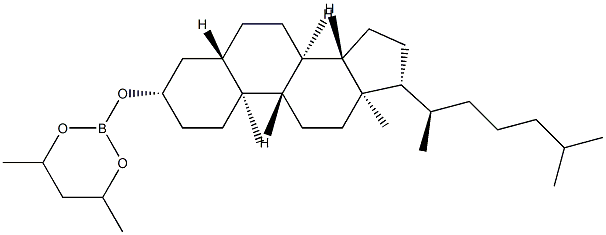 2-[(5α-コレスタン-3β-イル)オキシ]-4,6-ジメチル-1,3,2-ジオキサボリナン 化学構造式