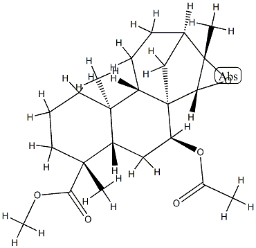 (15R)-7β-(Acetyloxy)-15,16-epoxykauran-18-oic acid methyl ester Struktur