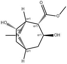 8-Azabicyclo[3.2.1]octane-2-carboxylic acid, 3,7-dihydroxy-8-methyl-, methyl ester, (1R,2S,3S,5S,7S)-rel- (9CI) 结构式