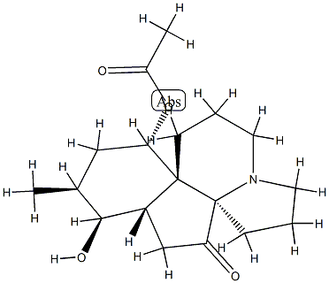 (8S)-8α-Hydroxy-13β-acetoxyserratinane-5-one Struktur