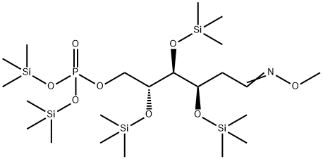 3-O,4-O,5-O-トリス(トリメチルシリル)-6-O-[ビス(トリメチルシリルオキシ)ホスフィニル]-2-デオキシ-D-arabino-ヘキソースO-メチルオキシム 化学構造式