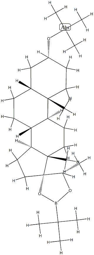 Pregnane-17,20-diol, 3-[(trimethylsilyl)oxy]-, cyclic (1,1-dimethyleth yl)boronate, (3alpha,5beta,20S)- Structure