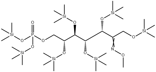 2-Deoxo-2-(methoxyimino)-1-O,3-O,4-O,5-O,6-O-pentakis(trimethylsilyl)-D-altro-2-heptulose 7-[phosphoric acid bis(trimethylsilyl)] ester|