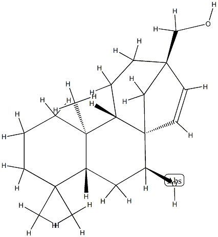 (8β,13R)-7β-ヒドロキシ-17-ノルカウラ-15-エン-13-メタノール 化学構造式