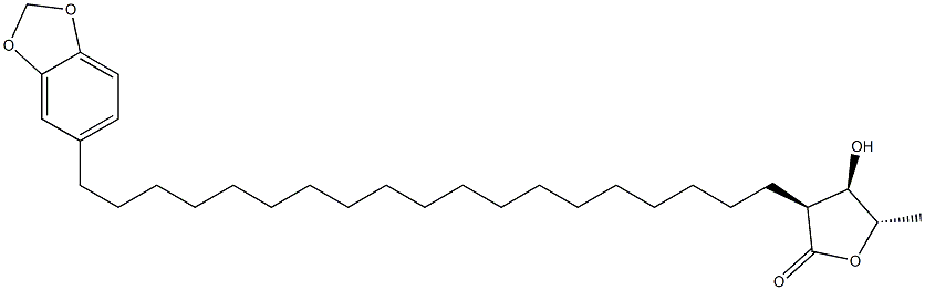 (3S)-3β-[19-(1,3-Benzodioxol-5-yl)nonadecyl]-4,5-dihydro-4β-hydroxy-5α-methyl-2(3H)-furanone Struktur