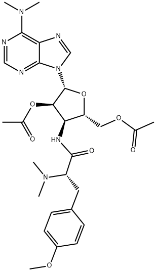3'-Deoxy-3'-[[(2S)-2-dimethylamino-3-(4-methoxyphenyl)-1-oxopropyl]amino]-2'-O,5'-O-diacetyl-N,N-dimethyladenosine Struktur