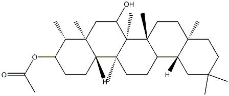 D:A-フリードオレアナン-3,7-ジオール3-アセタート 化学構造式
