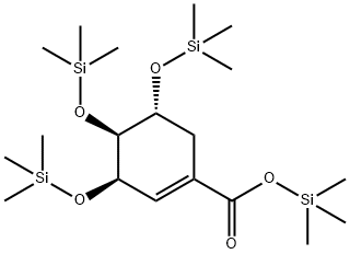 (3R)-3β,4β,5α-トリス[(トリメチルシリル)オキシ]-1-シクロヘキセン-1-カルボン酸トリメチルシリル 化学構造式