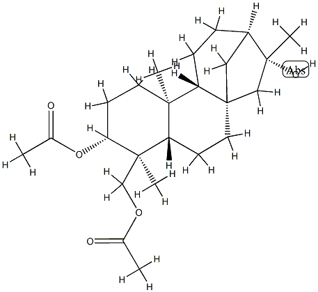 Kaurane-3α,16,19-triol 3,19-diacetate Struktur