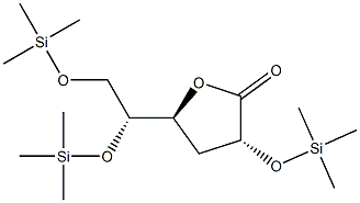3-デオキシ-2-O,5-O,6-O-トリス(トリメチルシリル)-D-ribo-ヘキソン酸γ-ラクトン 化学構造式