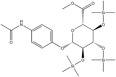 4-(Acetylamino)phenyl 2-O,3-O,4-O-tris(trimethylsilyl)-β-D-glucopyranosiduronic acid methyl ester|