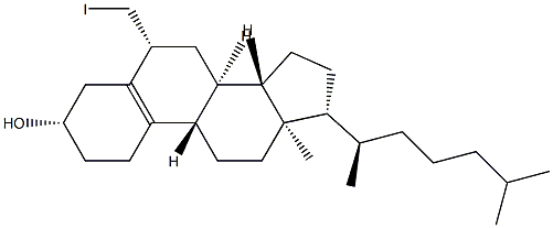 6β-(ヨードメチル)-19-ノルコレスタ-5(10)-エン-3β-オール 化学構造式
