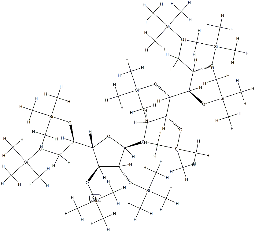 6-O-[2-O,3-O,5-O,6-O-Tetrakis(trimethylsilyl)-β-D-galactofuranosyl]-1-O,2-O,3-O,4-O,5-O-pentakis(trimethylsilyl)-D-galactitol Structure