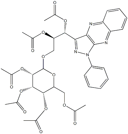 [(2S,3R)-2,3-Bis(acetyloxy)-3-[1-phenyl-1H-pyrazolo[3,4-b]quinoxalin-3-yl]propyl]α-D-glucopyranoside 2,3,4,6-tetraacetate Structure