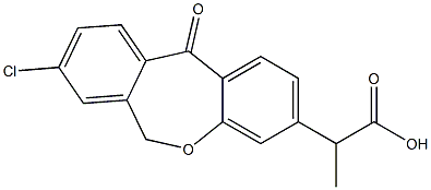 6,11-ジヒドロ-8-クロロ-α-メチル-11-オキソジベンゾ[b,e]オキセピン-3-酢酸 化学構造式