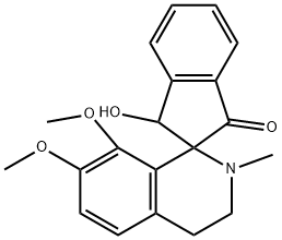 3',4'-ジヒドロ-3-ヒドロキシ-2'-メチル-7',8'-ジメトキシスピロ[2H-インデン-2,1'(2'H)-イソキノリン]-1(3H)-オン 化学構造式