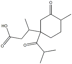 β,4-Dimethyl-1-(2-methyl-1-oxopropyl)-3-oxocyclohexanepropanoic acid Struktur