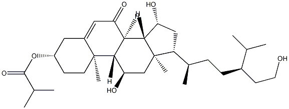(24R)-11α,15β,29-Trihydroxy-3β-(2-methyl-1-oxopropoxy)stigmast-5-en-7-one Structure