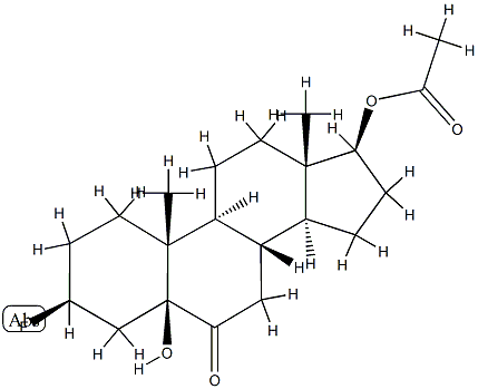 17β-(Acetyloxy)-3β-fluoro-5-hydroxy-5β-androstan-6-one Struktur