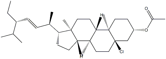 (22E)-5-Chloro-5α-stigmast-22-en-3β-ol acetate Structure