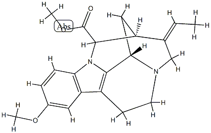 (16ξ,19E)-19,20-ジデヒドロ-10-メトキシ-1,16-シクロコリナン-17-酸メチル 化学構造式