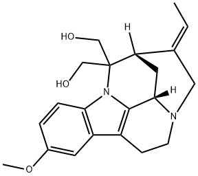 (19E)-19,20-Didehydro-17-hydroxy-10-methoxy-1,16-cyclocorynan-16-methanol Structure