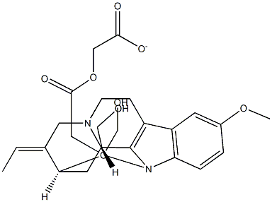 (19E)-17-(アセチルオキシ)-19,20-ジデヒドロ-10-メトキシ-1,16-シクロコリナン-16-メタノールアセタート 化学構造式