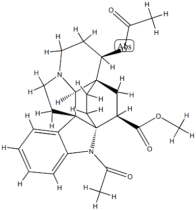 (2α,5α)-1-Acetyl-6β-(acetyloxy)aspidofractinine-3β-carboxylic acid methyl ester 结构式