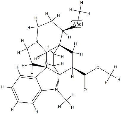 (2α,3β,5α,6β)-6-Methoxy-1-methylaspidofractinine-3-carboxylic acid methyl ester Struktur