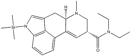 9,10-ジデヒドロ-N,N-ジエチル-6-メチル-1-(トリメチルシリル)エルゴリン-8β-カルボアミド 化学構造式