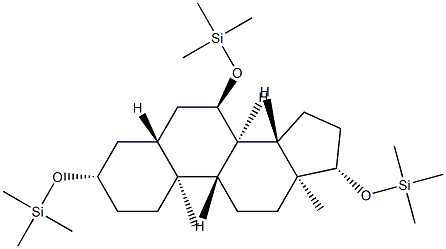 3β,7α,17β-トリス(トリメチルシリルオキシ)-5α-アンドロスタン 化学構造式