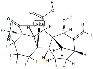 4aα,9β-Dihydroxy-1β-methyl-8-methylenegibbane-1α,10β-dicarboxylic acid 1,4a-lactone 结构式