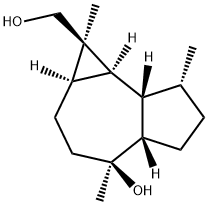 (1R,1aβ,4aα,7aα,7bβ)-デカヒドロ-4α-ヒドロキシ-1,4,7β-トリメチル-1H-シクロプロパ[e]アズレン-1-メタノール 化学構造式