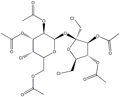 3,4-di-O-acetyl-1,6-dichloro-1,6-dideoxy-beta-D-fructofuranosyl 4-chloro-4-deoxy-alpha-D-galactose, triacetate