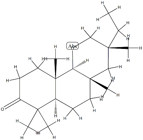 (3R,6aα,10bα)-3α-エチルドデカヒドロ-3,4aβ,7,7,10aβ-ペンタメチル-8H-ナフト[1,2-b]ピラン-8-オン 化学構造式
