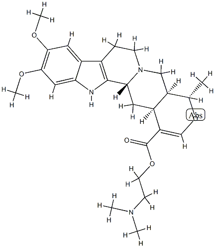 (3β,19α,20α)-16,17-ジデヒドロ-10,11-ジメトキシ-19-メチル-18-オキサヨヒンバン-16-カルボン酸2-(ジメチルアミノ)エチル 化学構造式