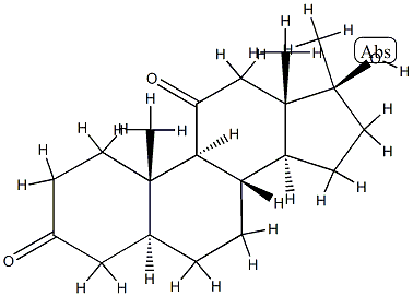 (5S,8S,9S,10S,13S,14S,17S)-17-hydroxy-10,13,17-trimethyl-1,2,4,5,6,7,8 ,9,12,14,15,16-dodecahydrocyclopenta[a]phenanthrene-3,11-dione Struktur
