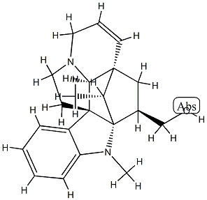 (3β,5α,12β,19α,20R)-6,7-Didehydro-1-methyl-2α,20-cycloaspidospermidine-3-methanol,55856-76-3,结构式