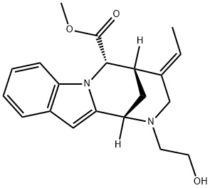 (16S,19E)-19,20-ジデヒドロ-6-ヒドロキシ-1,16-シクロ-6,7-セココリナン-17-酸メチル 化学構造式