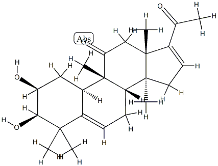 (10α)-2β,3β-Dihydroxy-4,4,9β,14-tetramethyl-19-norpregna-5,16-diene-11,20-dione Struktur