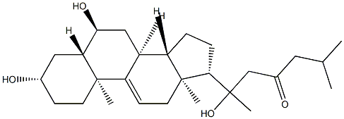 (20ξ)-3β,6α,20-Trihydroxy-5α-cholest-9(11)-en-23-one Struktur