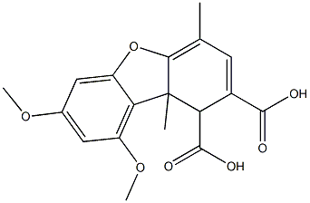 1,9b-ジヒドロ-7,9-ジメトキシ-4,9b-ジメチル-1,2-ジベンゾフランジカルボン酸 化学構造式
