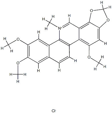5,9,10-トリメトキシ-12-メチルベンゾ[c]-1,3-ジオキソロ[4,5-i]フェナントリジン-12-イウム 化学構造式