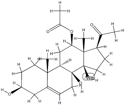12β-(Acetyloxy)-3β,8,14β-trihydroxypregn-5-en-20-one Struktur