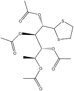 2-O,3-O,4-O,5-O-Tetraacetyl-6-deoxy-L-galactose 1,2-ethanediyl dithioacetal Structure
