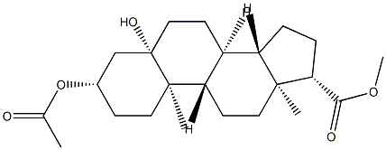 3β-(Acetyloxy)-5-hydroxy-5β-androstane-17β-carboxylic acid methyl ester Struktur