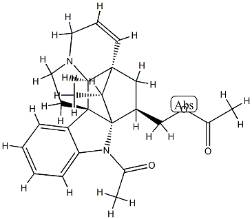 (5α,12β,19α,20R)-1-Acetyl-6,7-didehydro-2α,20-cycloaspidospermidine-3β-methanol acetate Struktur